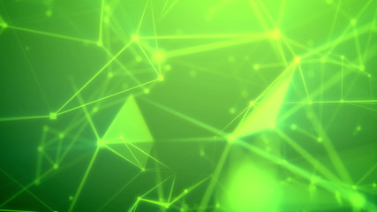 Poster - journey through the abstract green grid