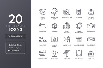 travel line icons