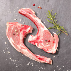 Canvas Print - raw lamb chop