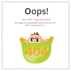 Poster - Error 404 page layout vector design. Website 404 page creative concept. The page you requested could not be found. Oops 404 error page.