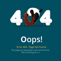 Poster - Error 404 page layout vector design. Website 404 page creative concept. The page you requested could not be found. Oops 404 error page.