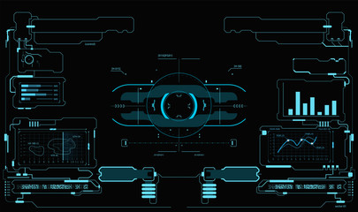 Wall Mural - Futuristic user interface. HUD interface. Game interface