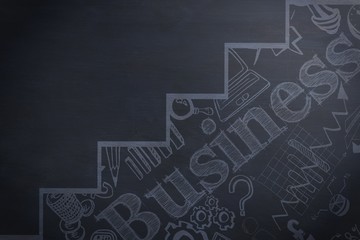 Poster - Composite image of graphic image of business text with graph