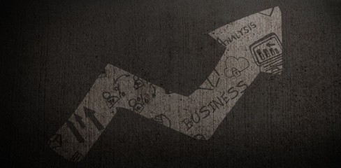 Aufkleber - Composite image of graphic image of business graph