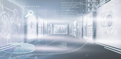 Poster - Composite image of computer graphic image of business charts