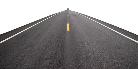 long perspective road isolate on white background
