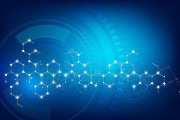 Poster - futuristic cyber technology blue and white abstract background with line and shadows element vector 