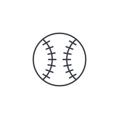 Wall Mural - baseball ball thin line icon. Linear vector illustration. Pictogram isolated on white background