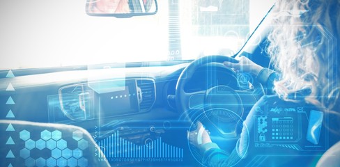 Poster - Composite image of digital interface