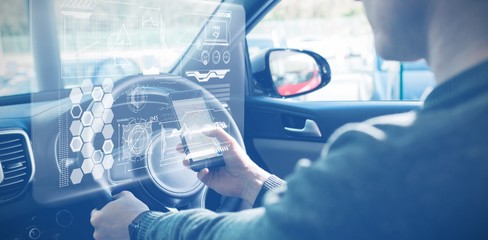 Poster - Composite image of technology interface