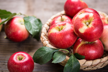Wall Mural - Fresh red apples in the basket
