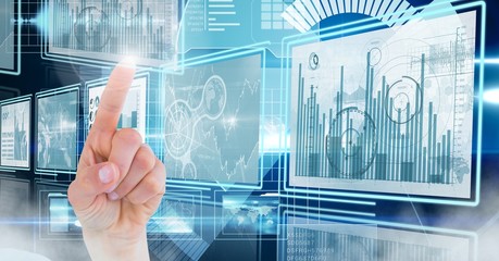 Poster - Hand touching and interacting with technology interface panels