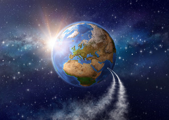 Wall Mural - space travel - returning to earth