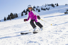 Ski Holiday, Child Skiing Downhill, Sudelfeld, Bavaria, Germany