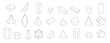 set of Basic 3d geometric shapes. Geometric solids vector  illustration  isolated on a white background.
