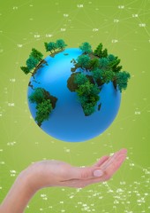 Poster - Hand holding a globe with connectors