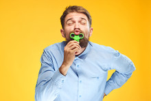 Man Holding A Green Spinner