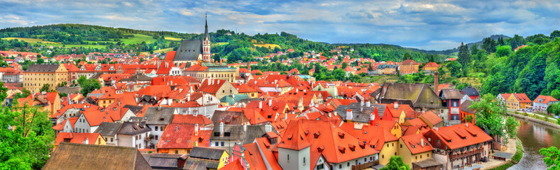 Sticker - View of Cesky Krumlov town, a UNESCO heritage site in Czech Republic