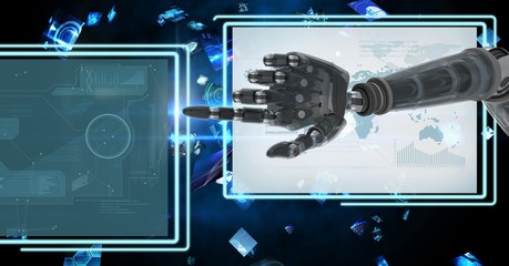 Poster - Robot hand interacting with technology interface panels