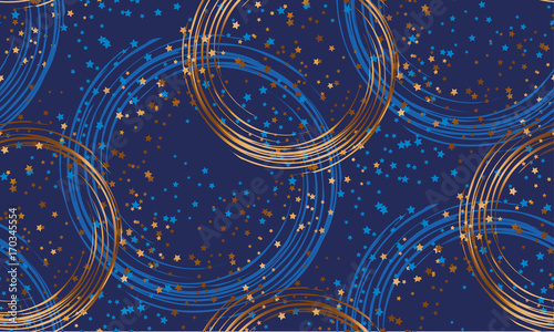 gold star night abstract seamless pattern. vector illustration of festive Xma...