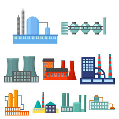 Factory set icons in cartoon style. Big collection of factory vector symbol stock illustration