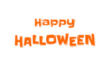 Happy Halloween Vector Orange Text For Greeting Card Template
