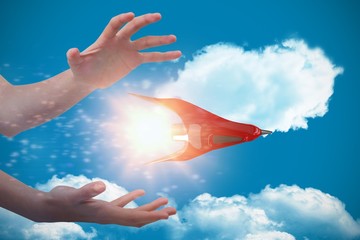 Poster - Composite image of hands gesturing against white background