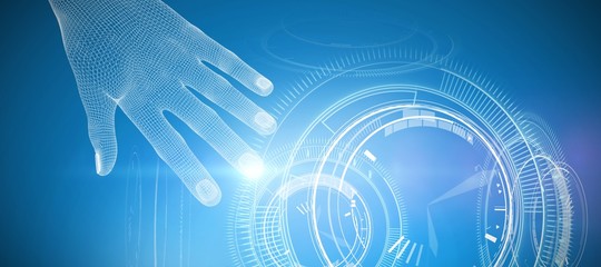 Poster - Composite image of 3d image of human hand