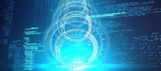 Poster - Composite image of blue codes