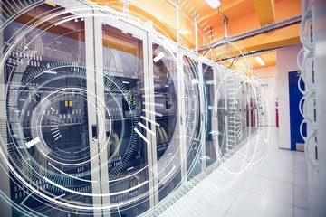 Poster - Composite image of interface dial with blue background