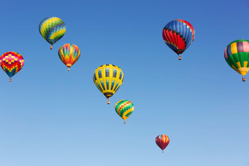 Poster - Hot air balloons up in the blue sky