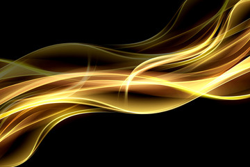 Wall Mural - Abstract  fire background flowing effect lighting. Gold blurred color waves design. Glowing neon for your creative projects.