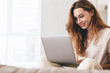© Drobot Dean - Happy amazing pretty lady using laptop computer.