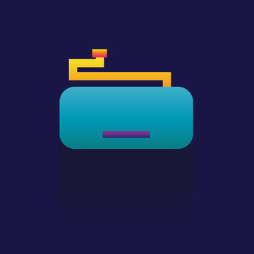 computer keyboard icon on blue background. logo. symbol. Technology. vector. illustration