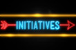 © zobaair - Initiatives  - fluorescent Neon Sign on brickwall Front view