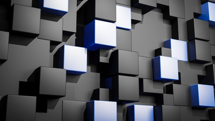 Poster - Abstract 3D cubes vertical background