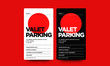 Valet Parking Card Design with Car Name Make and Colour Details