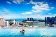 Swimming pool on roof top with beautiful city view, Singapore