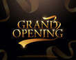 Grand opening golden ribbons logo. grand opening elegant style element for banner or backdrop for opening ceremony vector background