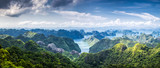 Fototapeta Na sufit - scenic view over Ha Long bay from Cat Ba island, Ha Long city in the background, UNESCO world heritage site, Vietnam
