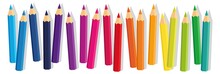 Vector Collection Crayons Colored Pencil Loosely Arranged