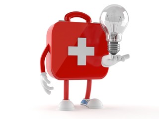 Sticker - First aid kit character with light bulb