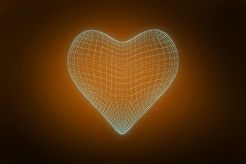 Poster - Composite image of 3d illustration of blue heart shape 
