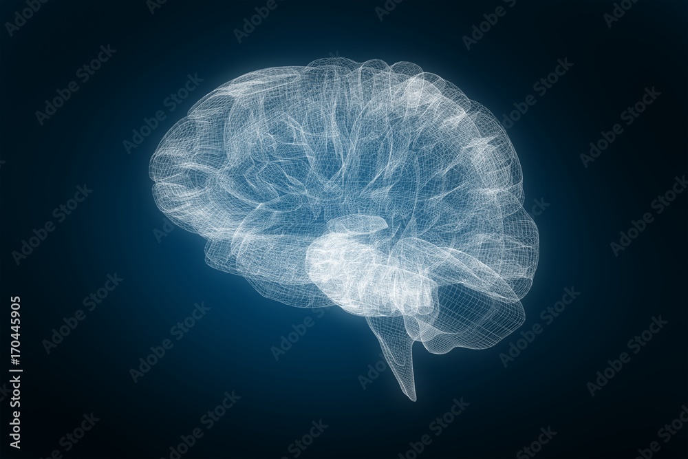 Composite image of 3d image of human brain - obrazy, fototapety, plakaty 