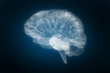 Poster - Composite image of 3d image of human brain