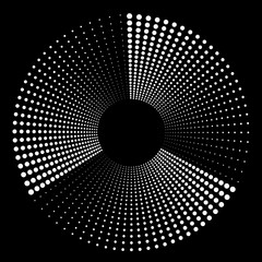 Wall Mural - geometric dotted circle design in monochrome. vector optical illusion background without transparenc