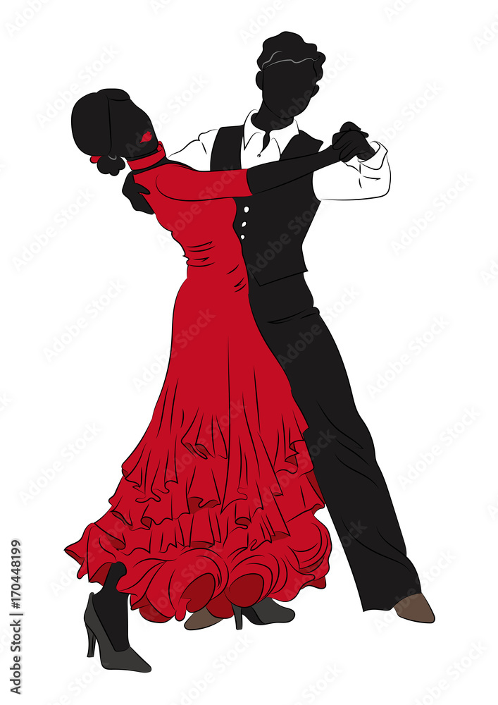 ♥ダンス衣装 ✿フラメンコ ダンス男女ペア・フラメンコ Stock Vector | Adobe Stock
