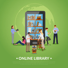 Wall Mural - Online Library Illustration 