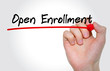 Hand writing inscription Open Enrollment with marker, concept