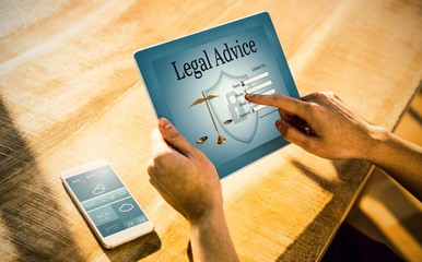 Poster - Composite image of graphic interface of lawyer contact form 